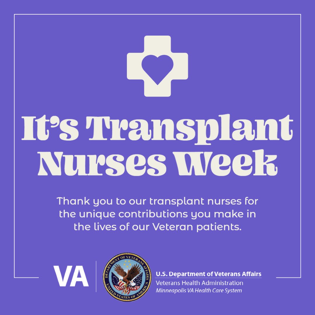 Thank you to our transplant nurses for the unique contributions you make in the lives of our Veteran patients. Happy #TransplantNursesWeek ❤️