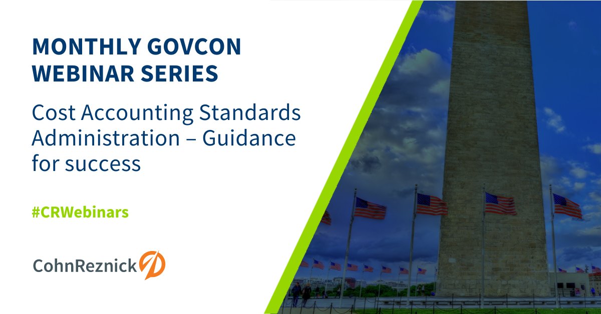 Watch our on-demand webinar to learn about the Cost Accounting Standards administrative requirements and how to successfully manage them. brnw.ch/21wJ39Z