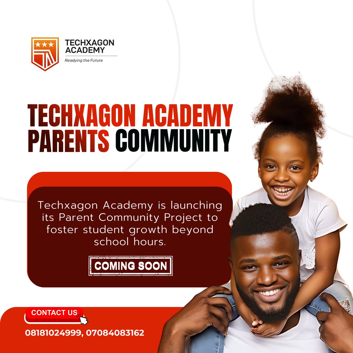 Techxagon Academy is launching its Parent Community Project to foster student growth beyond school hours.

Coming Soon🙌🤩

#codingkids #parenting #AbujaTwitterCommunity