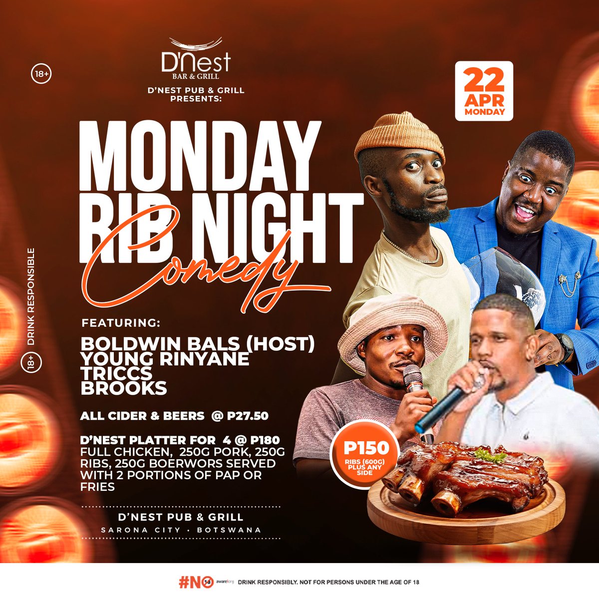 Tonight at D'nest Pub And Grill  ( Sarona City)