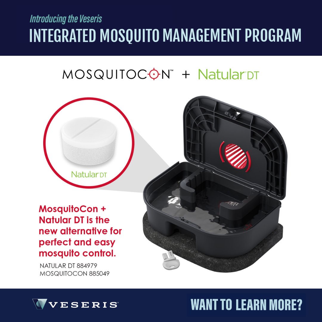The next innovation in backyard mosquito management! Learn more about MosquitoCon + Natular DT and start building your Veseris Integrated Mosquito Management Program today! ➡️ bit.ly/3U6ZWQ0 #NPMM