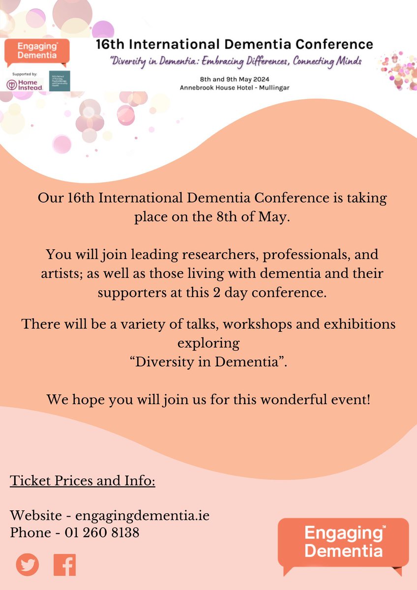 The 16th International Dementia Conference will be here before you know it! Check out our Conference programme here: buff.ly/49Cvjrx