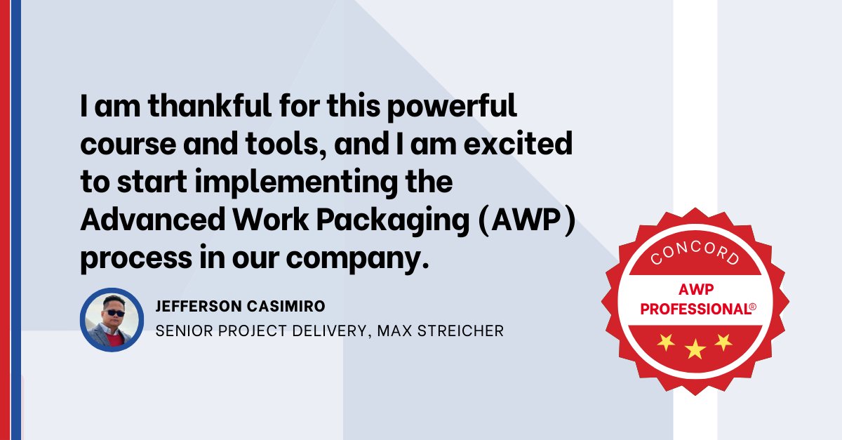 ConcordPlatform's tweet image. Empower your team with the skills and tools they need to implement Advanced Work Packaging! Concord® Academy training is comprehensive, practical and delivered on-demand. Learn more: academy.tconglobal.com #capitalprojects #awp