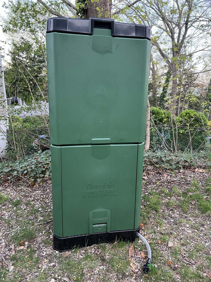 On #EarthDay, I'm thinking about the importance of #sustainability. On that note, meet my composting bin! I'm doing my part to reduce food waste & put scraps to good use. The tube on the bottom allows me to collect 'compost tea,' similar to a spray fertilizer (must be diluted)!