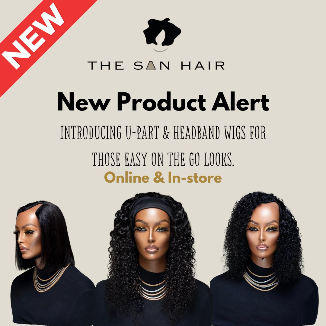 🚨 NEW PRODUCT ALERT 🚨 On the go looks just got easier with The San Hairs' U-part and Headband wigs 🏃‍♀️ HURRY… WHILE STOCK LASTS! ❌NO CASH TAKEN INSTORE❌ Only card payments are accepted
