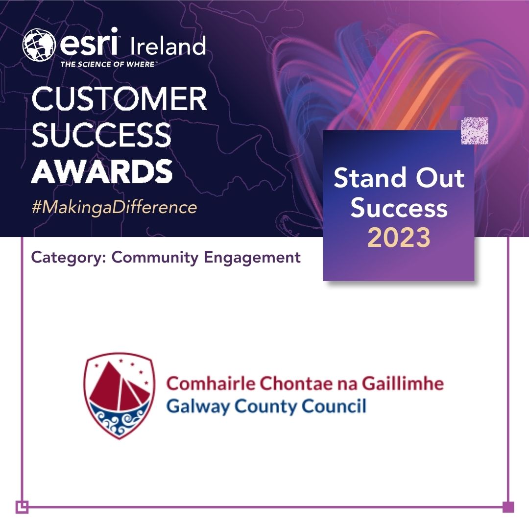 We are proud to announce that @GalwayCoCo has been recognised as a Stand out Success in the 'Community Engagement' category at Esri Ireland's Customer Success Awards 2023; for their work on: Digitising Galway’s Graveyard Heritage🎖️Congrats & thank you for your exceptional work.🎉