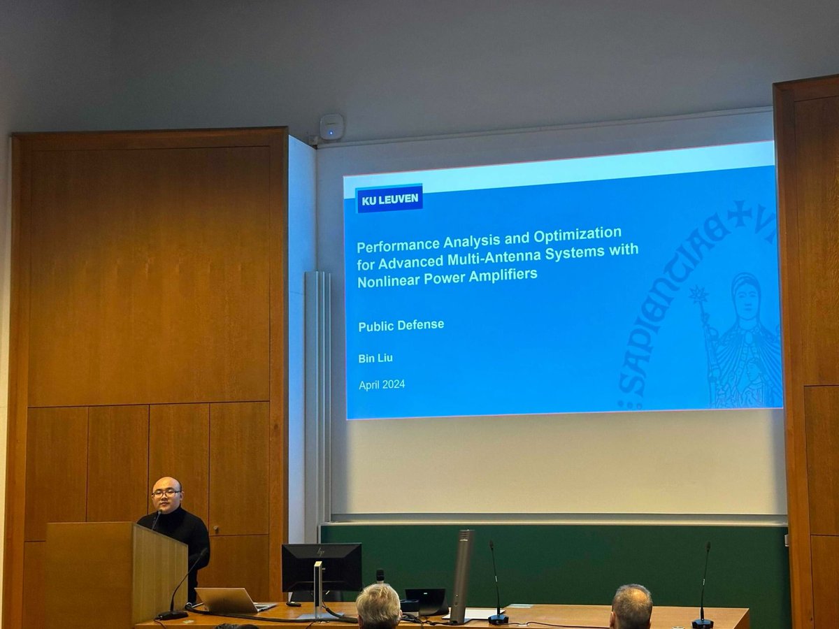 NetworkedSystem's tweet image. We&apos;re proud to announce a new Doctor in our group, Dr. Bin Liu, who recently defended his PhD dissertation, &quot;Performance Analysis and Optimization for Advanced Multi-Antenna Systems with Nonlinear Power Amplifiers&quot;. 

#phd #phddefense #kuleuven #wavecore