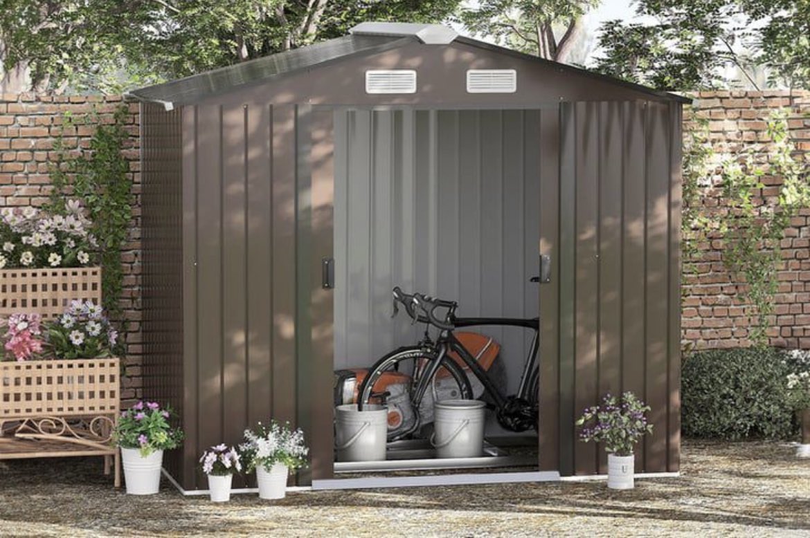 Perfect for storing bikes, garden tools and tidying up the garden at the end of the day 🙌

This robust 7ft x 4ft shed is built with galvanised steel and is weather resistant.

Order yours here 👉 awin1.com/cread.php?awin…