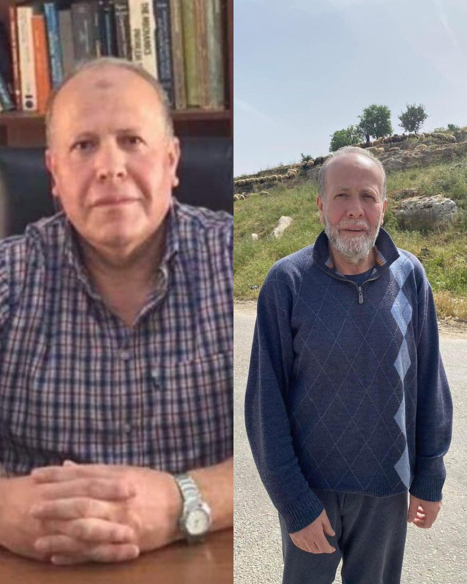 Palestinian Professor Imad Barghouthi before and after his arrest by Israel without charges. An example of the starvation and torture inflicted by Israel in its prisons, with the world remaining silent.