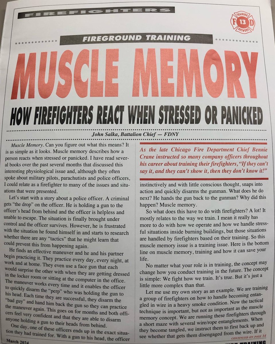 Two great articles from the March issue of FIRE TRAINING magazine by the Fire Training Network.

@fdtrainingnet #firefighter #firefighting #fireground #culture #tradition #leadership #firedepartment #thefiregroundcompany