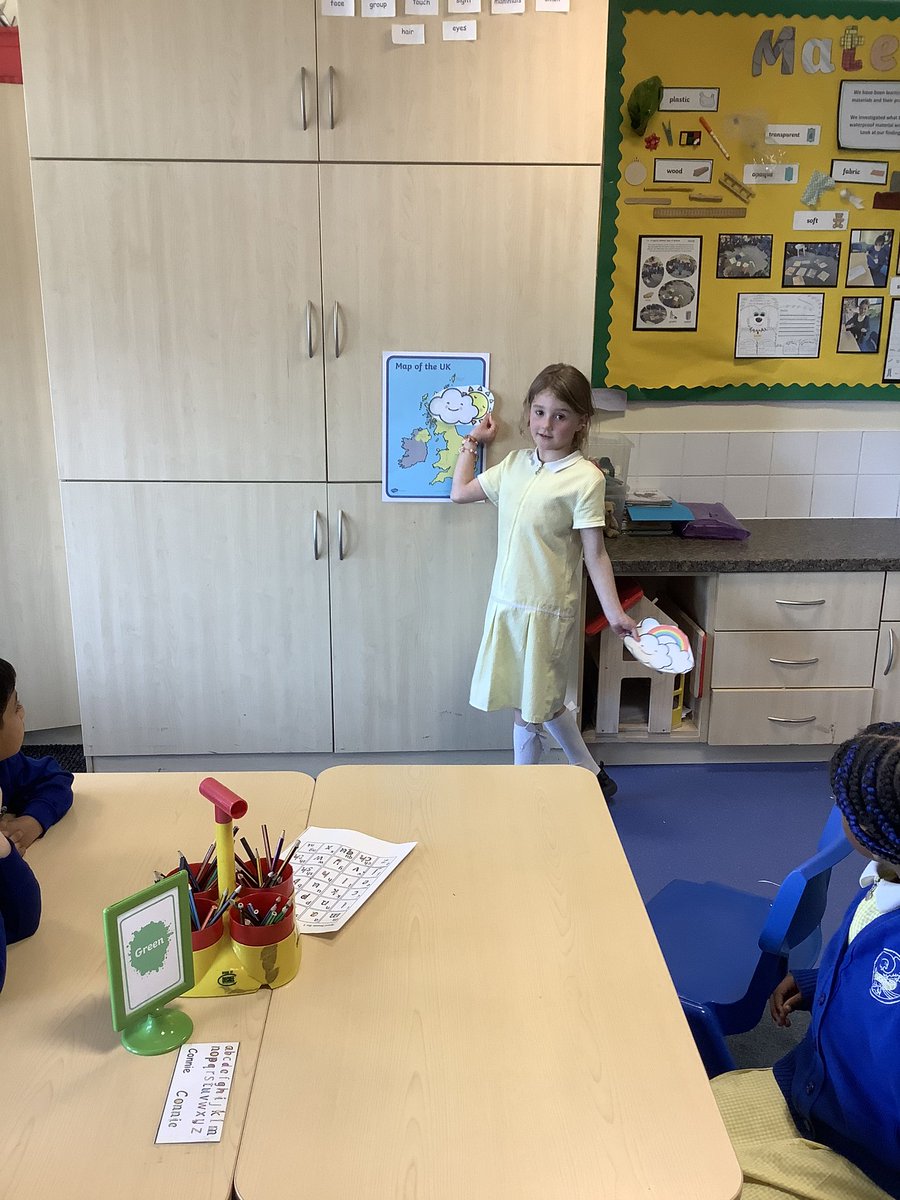 1B_stjohns's tweet photo. In Geography, we’ve been learning about different types of weather. We loved presenting our own weather report for the United Kingdom 🌧 ⛅️ ☀️ https://t.co/vzdPMDoFBU