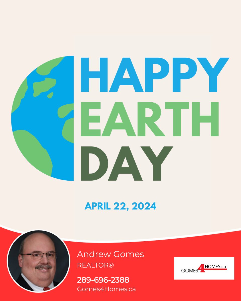 Celebrate our planet this Earth Day by embracing the green in your life—plant a tree, start a garden, or simply enjoy a walk in nature. Let's cherish and protect our Earth today and every day. 🌍💚

#gomes4homes #royallepagenrc #niagarahomes #renttoown #SRES #seniorsrealestate