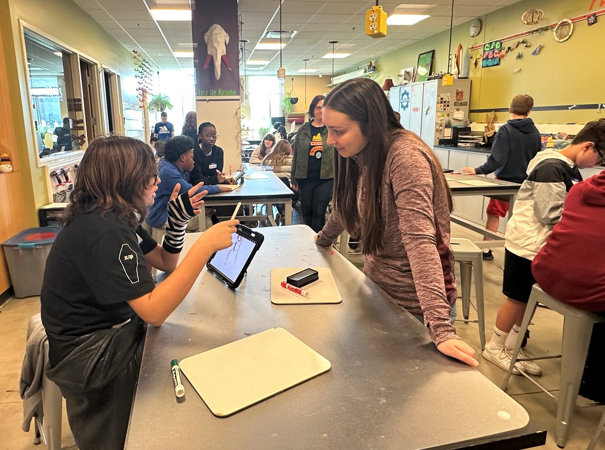 Mrs. Schumann's 6th, 7th grade White Pine Math Enrichment students attended a CMU STEM event! These students experienced a Design Thinking Process and Technology-Related Lab first-hand. Our tech-savvy students also created virtual rooms with items & animations using Merge Cube!