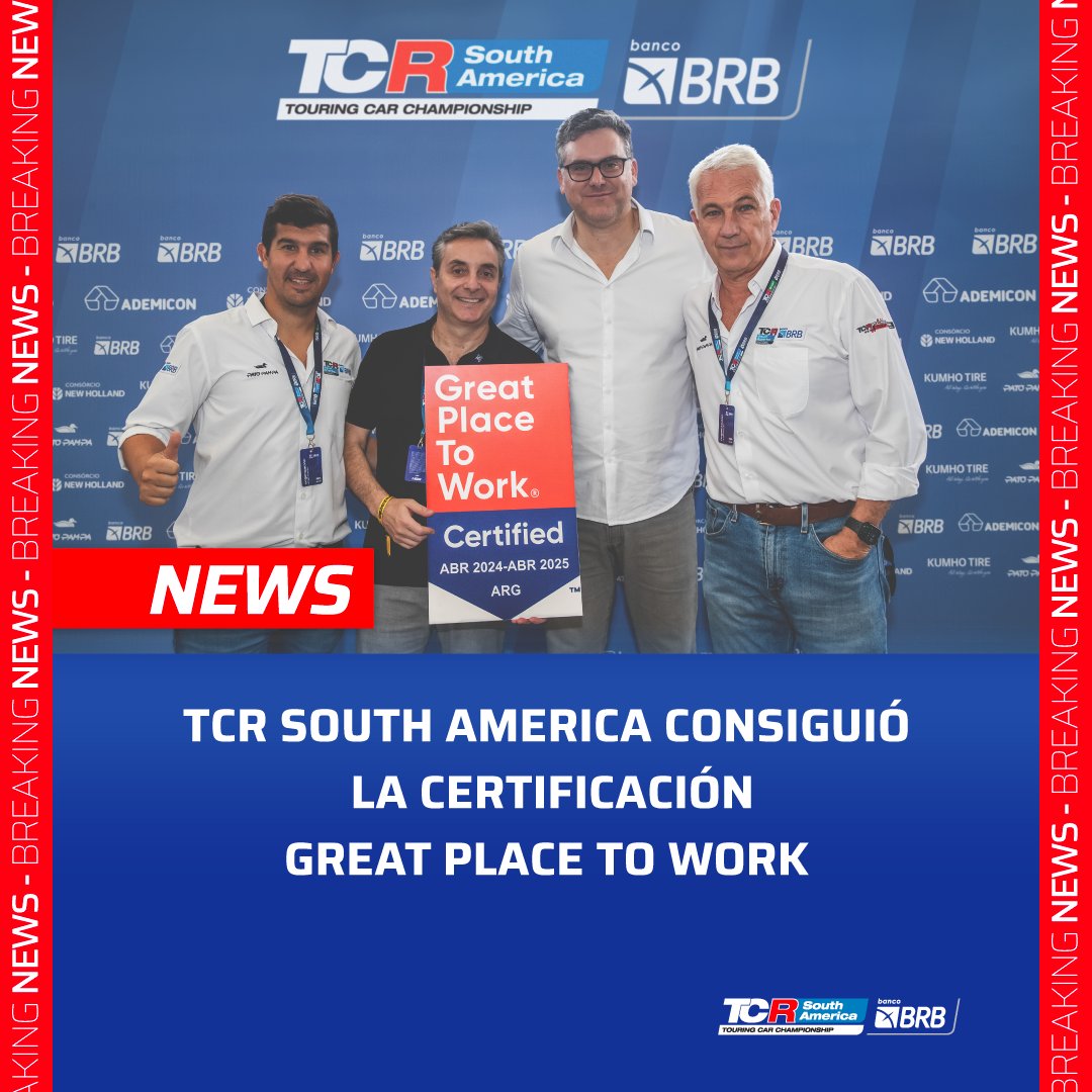 #PressRelease 
TCR South America consiguió la certificación Great Place to Work. 👉🏻 bit.ly/3W4BLV9
#TCRSouthAmericaBRB #GreatPlaceToWork @GPTW_Argentina