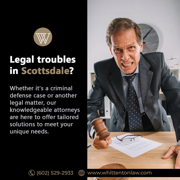 Legal troubles in Scottsdale?

Whether it's a criminal defense case or another legal matter,  Our knowledgeable attorneys are here to offer tailored solutions to meet your unique needs.

#WhittentonLawGroup #CriminalJustice #LegalDefense #LegalPartner #arizonalawyer #lawyer