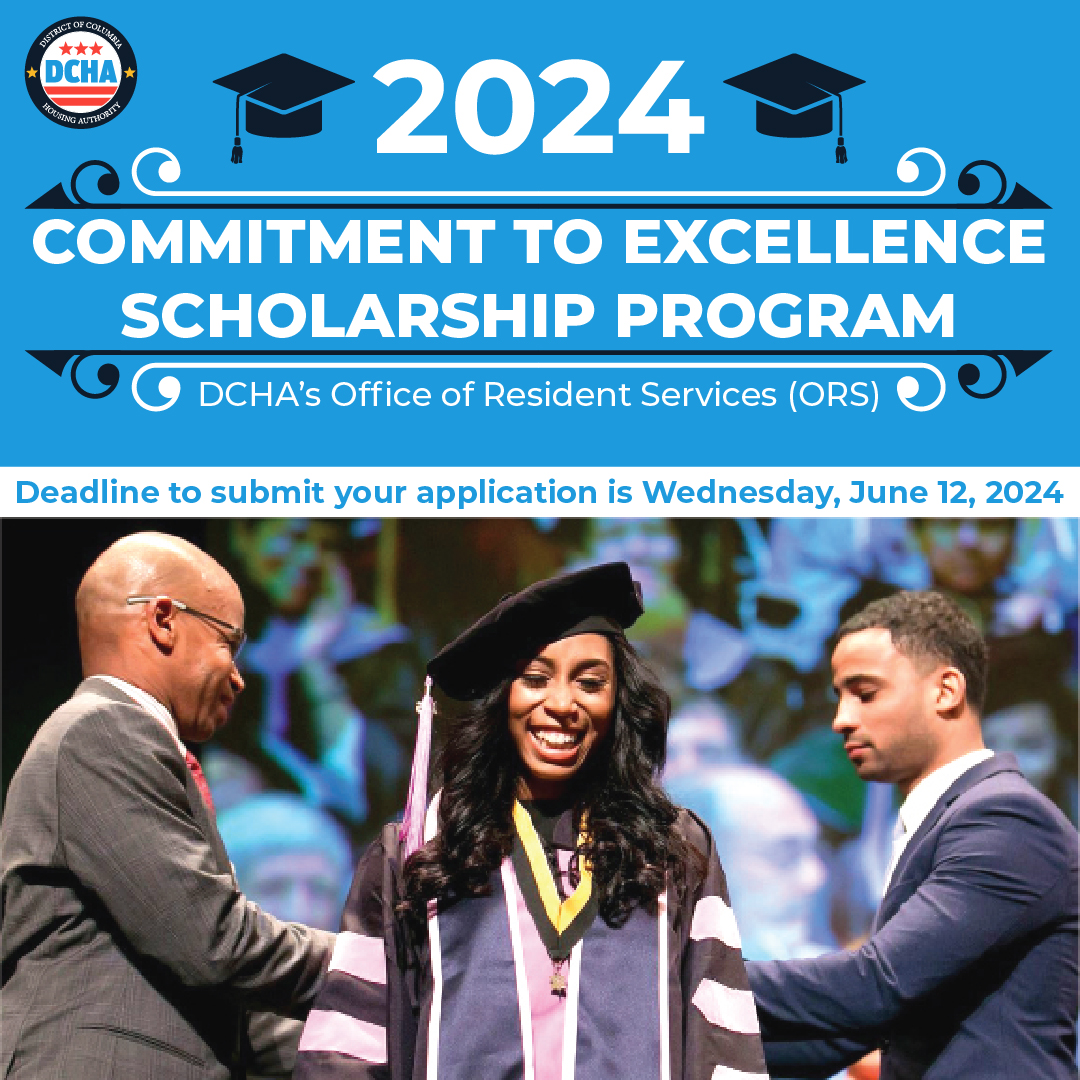 #ScholarshipOpportunity: ✏️Student at accredited college, university, trade/tech school ✏️Resident of DCHA community / Housing Choice Voucher Program recipient ✏️2.0 GPA or 225 GED score. Apply online: dchousing.org/ApplyCESP Or download paper application: dchousing.org/CommitmentToEx…