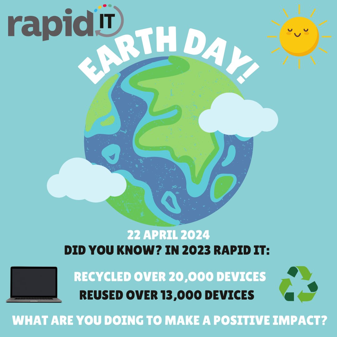 Happy Earth Day 🌍 Did you know, by choosing to use Rapid IT your organisation can contribute to the statistics below for 2024? ♻️

#rapidit #sustainability #earthday #plastic #itdisposal #recycling #plastic