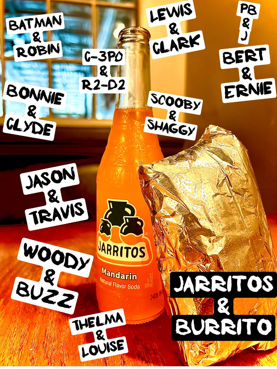 So many great pairs out there. Our favorite is Jarritos & Burrito.
