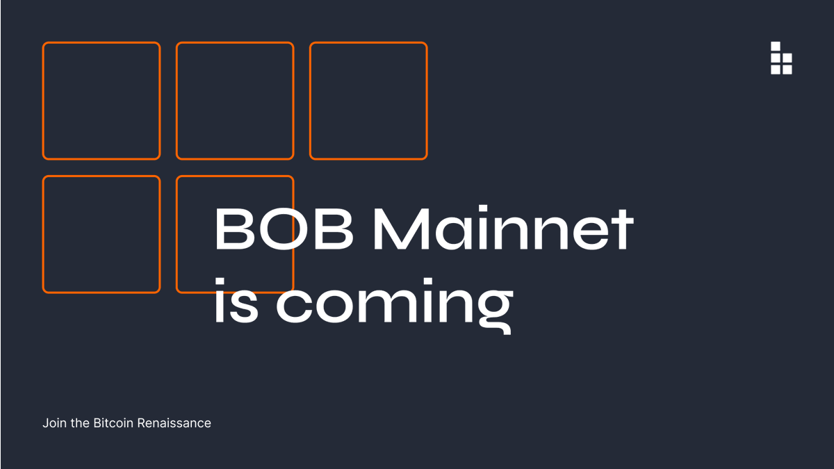 Announcement: With a surge in projects ready to deploy on BOB, we're moving our Mainnet launch to May 1st to accommodate additional testing and audits.

This ensures a stellar start for everyone! 🌟