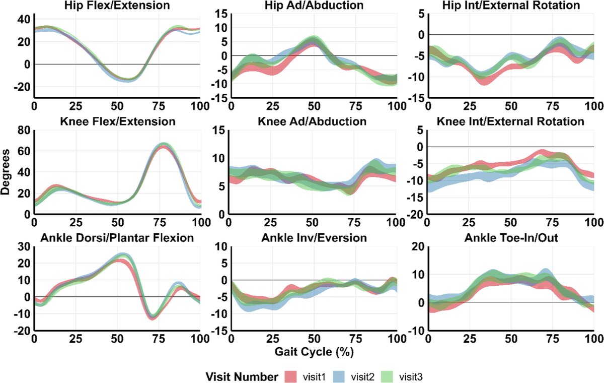 😃New article published in J Biomech!

"Markerless motion capture provides repeatable gait outcomes in patients with knee osteoarthritis", by Outerleys et al.

sciencedirect.com/science/articl…

#journalofbiomechanics
