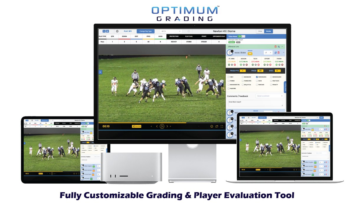 We're ecstatic to continue wowing coaches with our cutting-edge, fully customizable football player grading software. 🌟 With our platform, you have the power to: ✅ Customize grading criteria to match your coaching philosophy ✅ Evaluate players efficiently and effectively