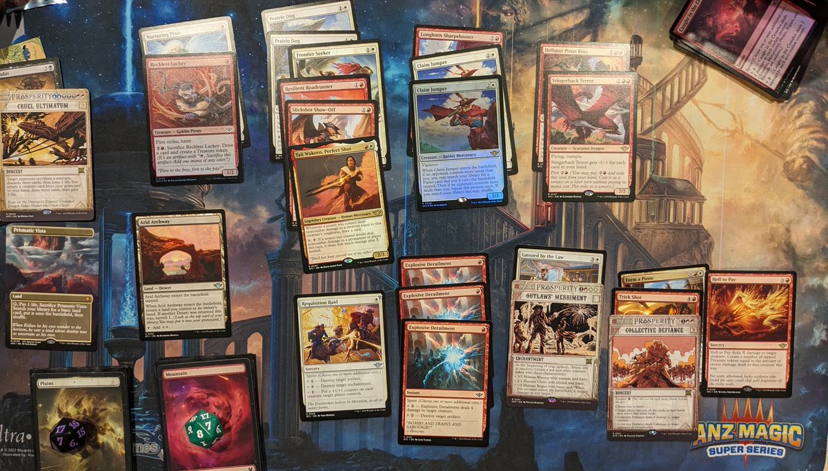 mtg_nomad's tweet image. 🏆 3-0 at tonight's #OTJ #MagicMates draft with RW rares (9 in total).

Speculated on a Cruel Ultimatum but the mana fixing wasn't there...so ended up a few payables short.

Ended up cutting a land for another card because I didn't have much flood protection.