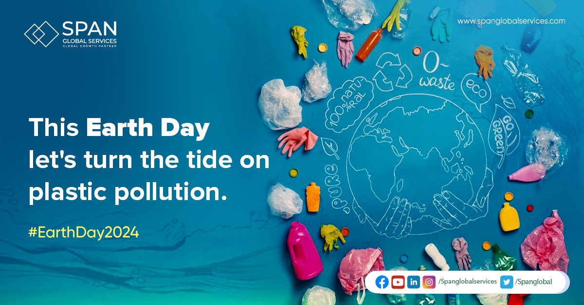 Plastics are suffocating our oceans, harming wildlife, and contaminating our food and water. This #EarthDay, let's pledge to reduce, refuse, reuse, and recycle. Together, we can turn the tide on plastic pollution! #EarthDay2024 #PlanetvsPlastics #PlasticFree #SpanGlobalServices