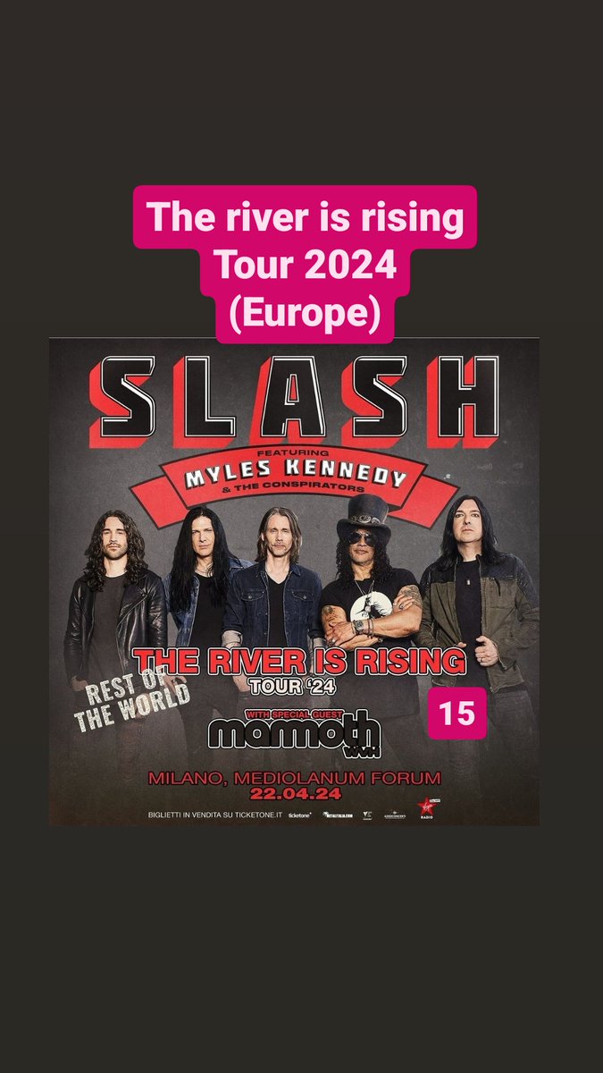 #slash #smkc #theriverisrisingtour2024 
- Europe show 15 - #theriverisrisingrestoftheworld #Milano #mediolanum #mediolanumforum  #IT