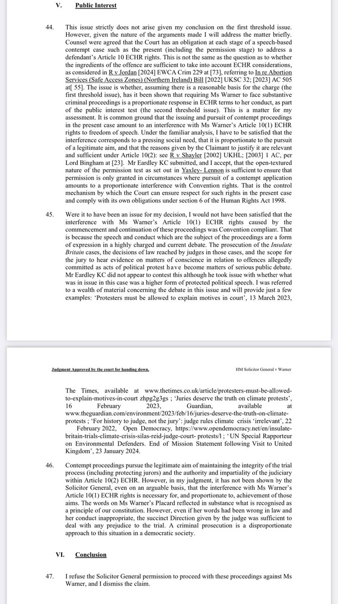 Neutral Citation Number: [2024] EWHC 918 (KB) IN THE HIGH COURT OF JUSTICE KING'S BENCH DIVISION Before : THE HONOURABLE MR JUSTICE SAINI --------------------- Between : HM SOLICITOR GENERAL - and - TRUDI ANN WARNER --------------------- --------------------- Case No: