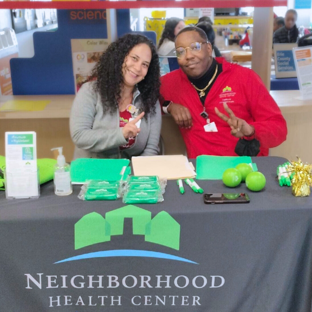 We are part of the community! Our ambassadors enjoyed meeting you at the @ECDOH ‘Spring into CYSHCN” family resource fair on Friday. We are welcoming new patients at Neighborhood. #WelcometoNeighborhood #community
