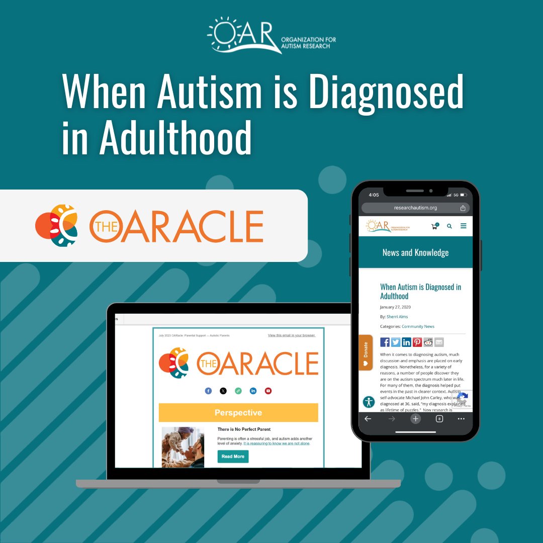 Our OARacle Newsletter has great articles for everyone in the autism community! Check out this Readers' Favorite about autism diagnosis in adulthood. i.mtr.cool/fsdczbydfg Want more articles like this delivered directly to you? Sign up today! i.mtr.cool/niwwwqygto
