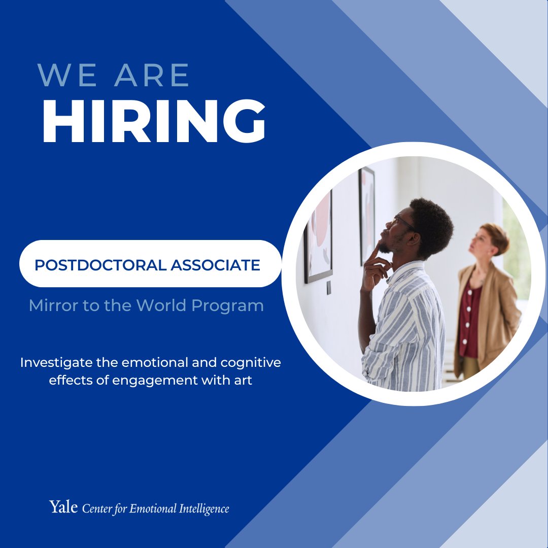 Propel your career in emotion science research! We are seeking a postdoctoral associate to join our team to oversee data, collaborate with fellow researchers, and help lead and report on groundbreaking studies on art's emotional effects. Apply by April 30! ow.ly/GBbF50RaL9z