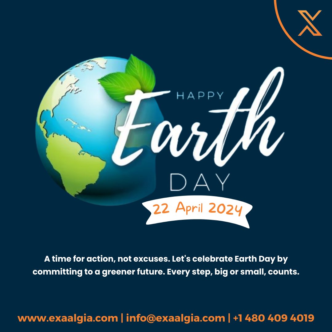 Happy Earth Day, Everyone! 🌎🌿Today is a great reminder to appreciate and take care of our planet. Let's all do our part in making small changes that can have a big impact. Let's work together to keep our home beautiful for future generations. #Exaalgia #EarthDay #EarthDay2024🌎