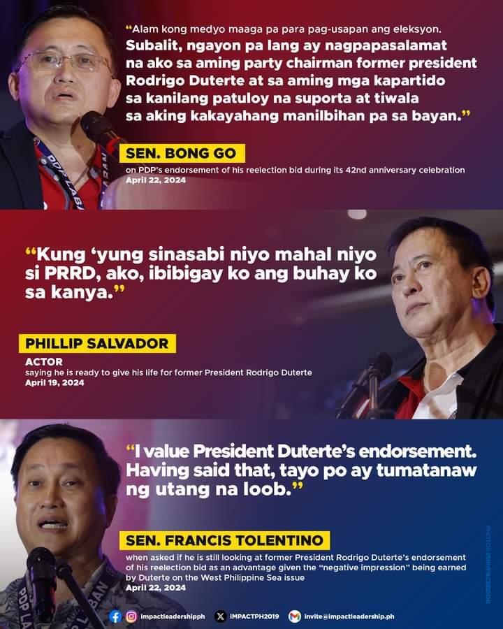 'IBIBIGAY KO ANG BUHAY KO KAY FPRRD' Sens. Bong Go and Francis Tolentino welcome the endorsement of their reelection bids by PDP Chairman and former President Rodrigo Duterte. Meanwhile, actor Phillip Salvador said he is ready to give his life for Duterte. #Halalan2025