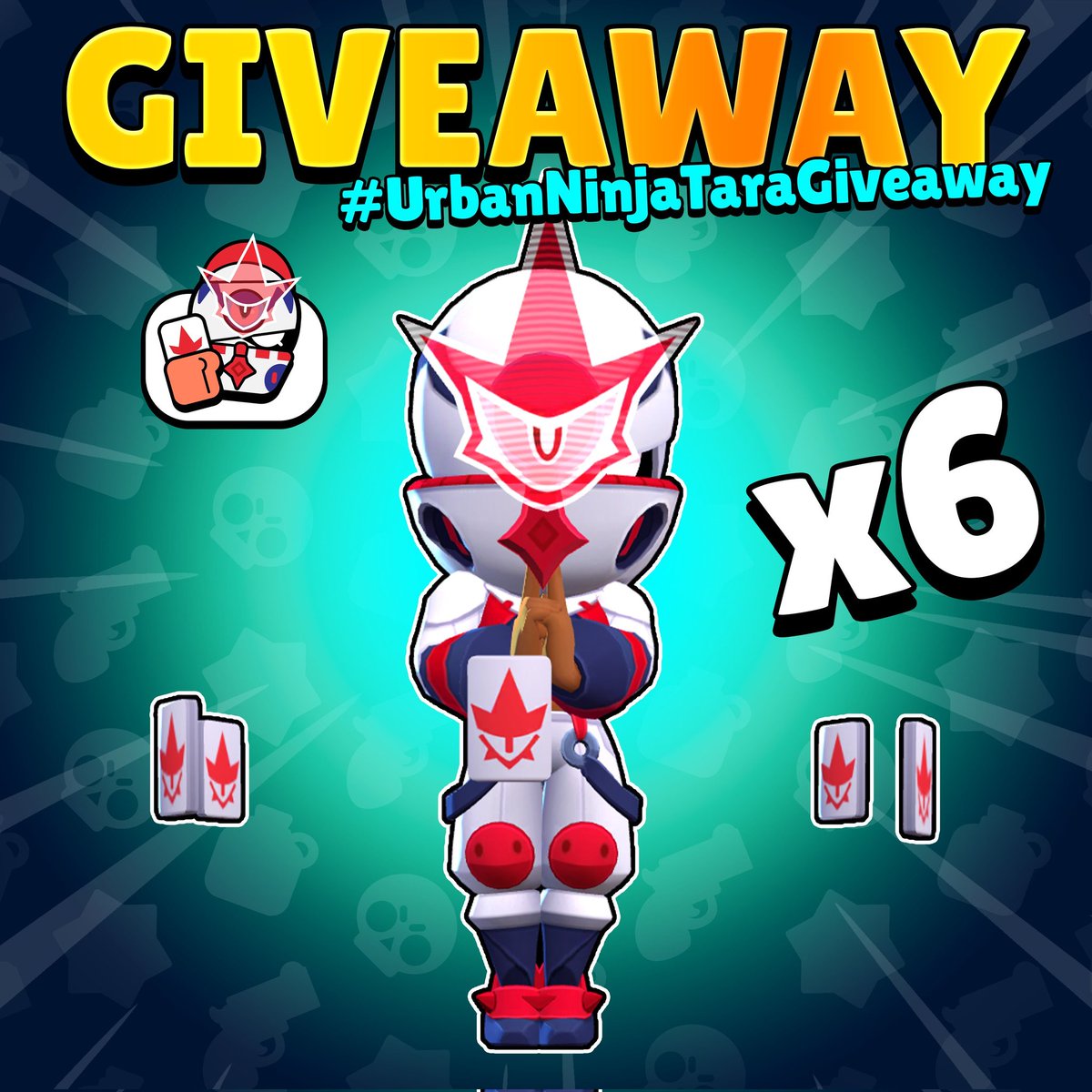 🎁 GIVEAWAY 🎁 ⭐️ 6x URBAN NINJA TARA 💎 6x BRAWL PASS PLUS 💎 6x DIAMOND PASS How to Enter: ▫️Follow ❗️ @Hazemqives ▫️❤️&♻️ Only 1 reward out of 3 ✨ 🔥Giveaway Ends on May 5th 🔥 #StayMystic #UrbanNinjaTaraGiveaway