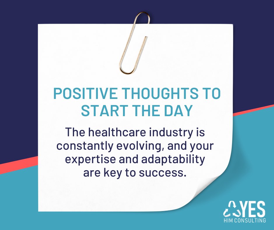 The #healthcare industry thrives on progress! Your expertise and adaptability are key to navigating change. Let's make it a productive #MotivationMonday! 

#YESHIMConsulting #MondayMotivation #PositiveThoughts #HealthcarePros