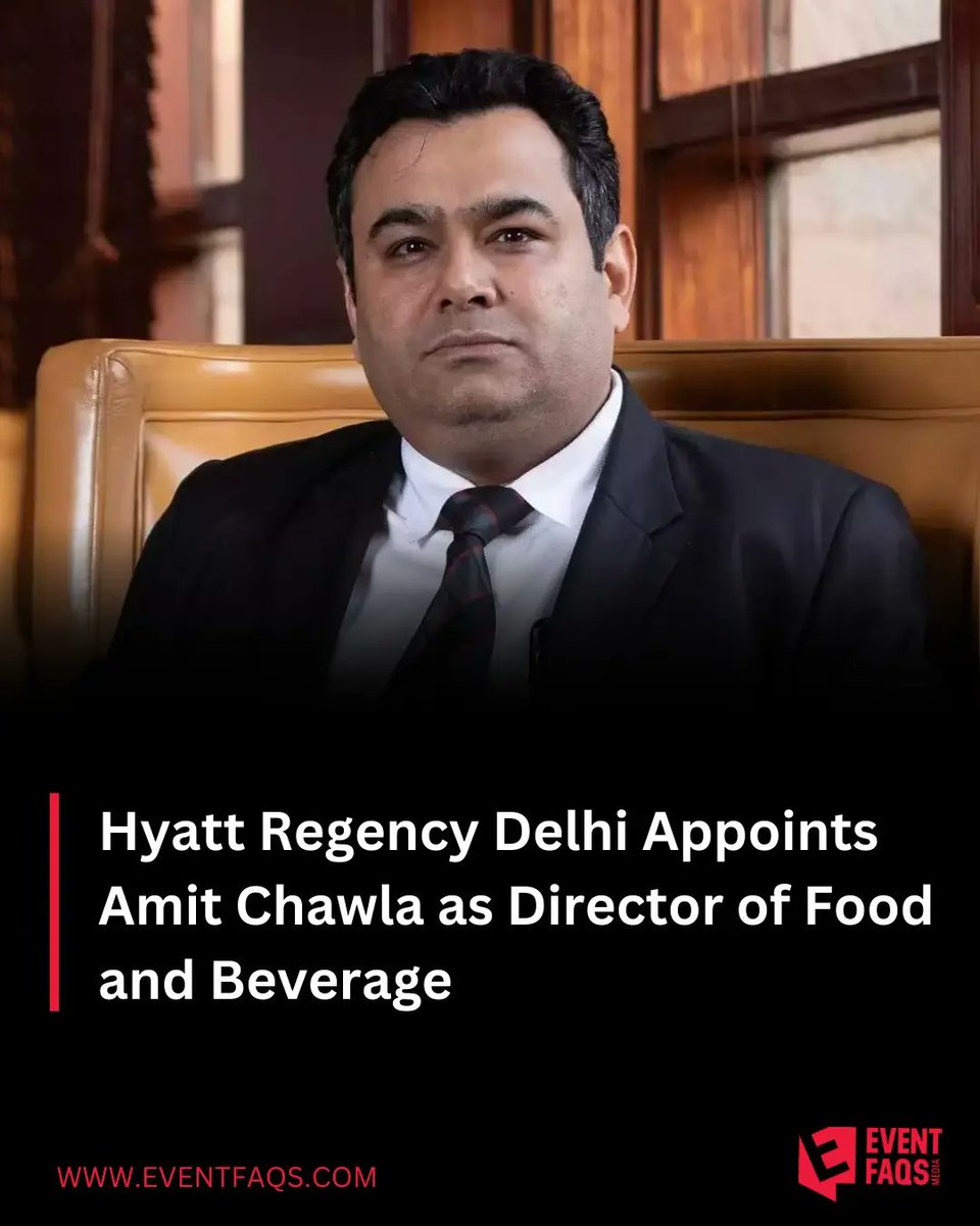 In his new role, he aims to leverage his experience and passion to enhance the dining and beverage experience at Hyatt Regency Delhi, ensuring exceptional guest satisfaction. eventfaqs.com/news/ef-20455/…