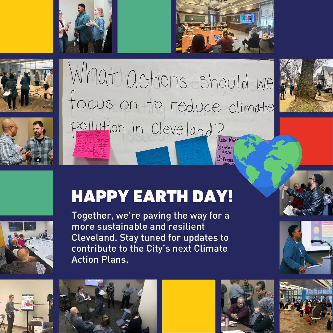 #EarthDay 🌎 Proud to share progress on the @CityofCleveland's Climate Action Plans update. Our team is working with local experts to set science-based targets while also engaging city employees. Stay tuned for public engagements: ow.ly/l4Cu50Rkguw #SustainableCLE