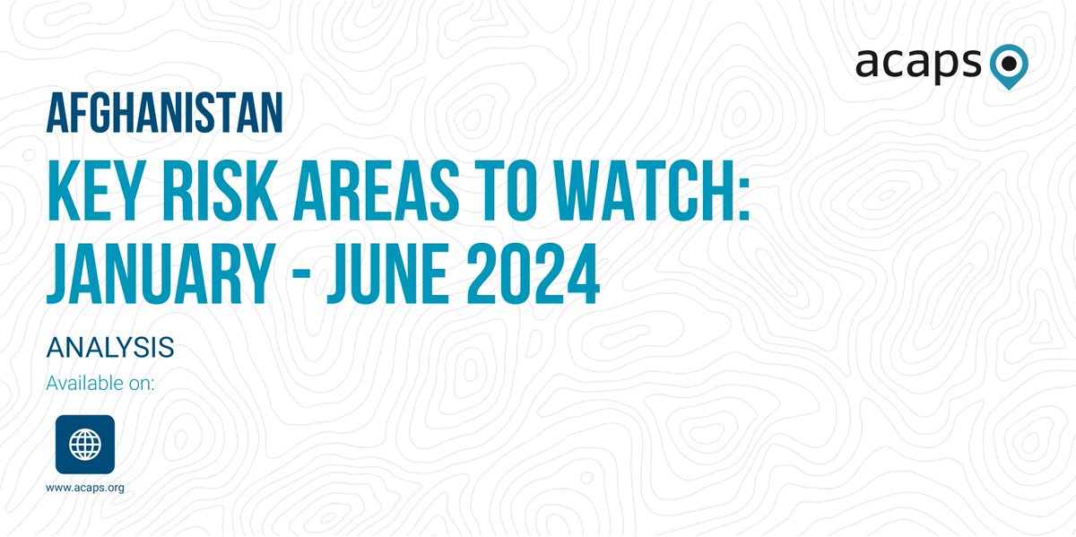 #Afghanistan: economic pressures are probably the most concerning issue facing #Afghans in 2024, w/the continued ban on opium production➕a decline in #humanitarian aid present the most serious risks to the economy. 📑Key risk areas to watch until June acaps.org/en/countries/a…