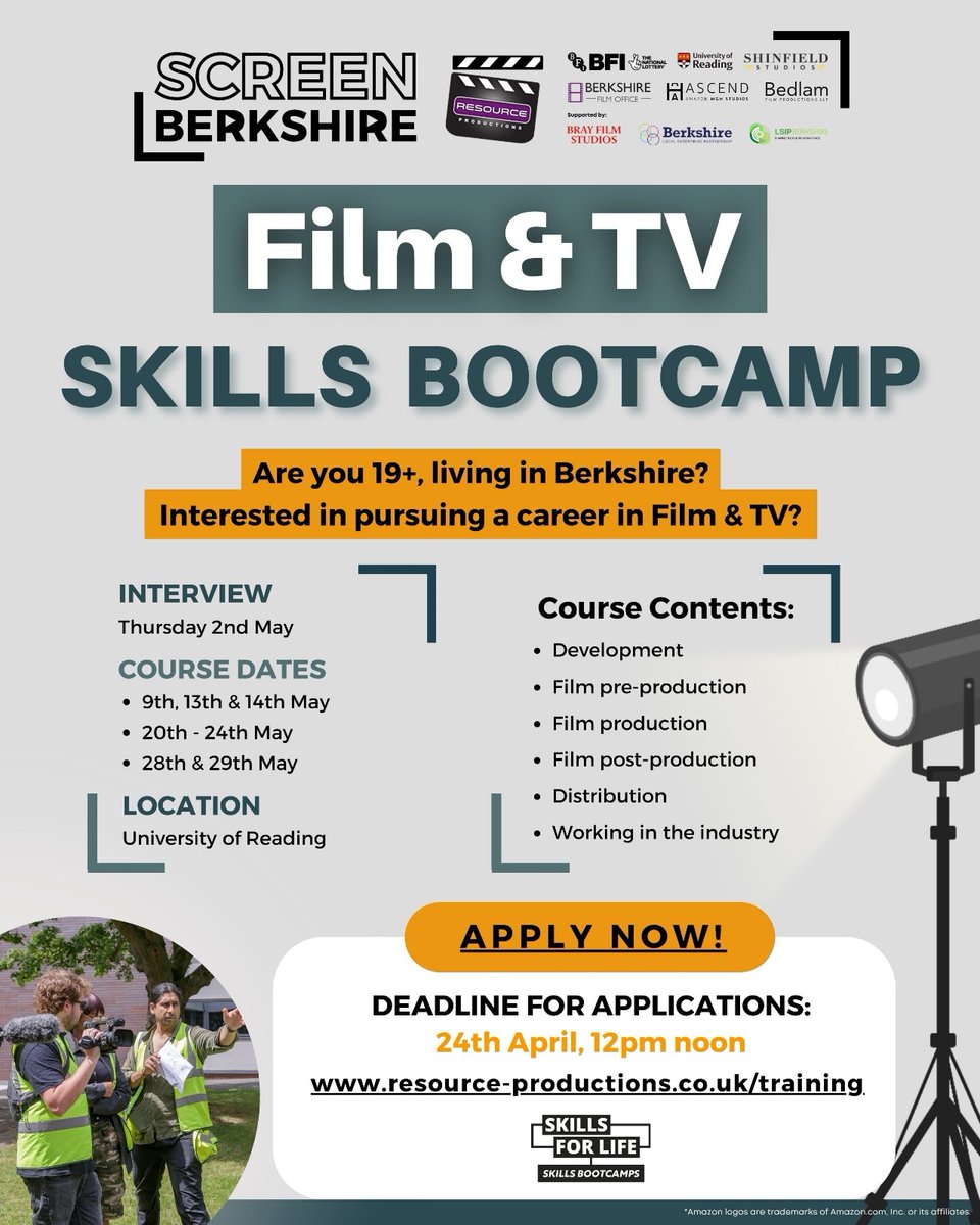 Incase you've missed it, there's 2 days left to apply for our #FilmAndTV Skills Bootcamp! Learn the ins and outs of the filmmaking process, from development to distribution, watch a live film shoot, and meet industry professionals! APPLY NOW: resource-productions.co.uk/training