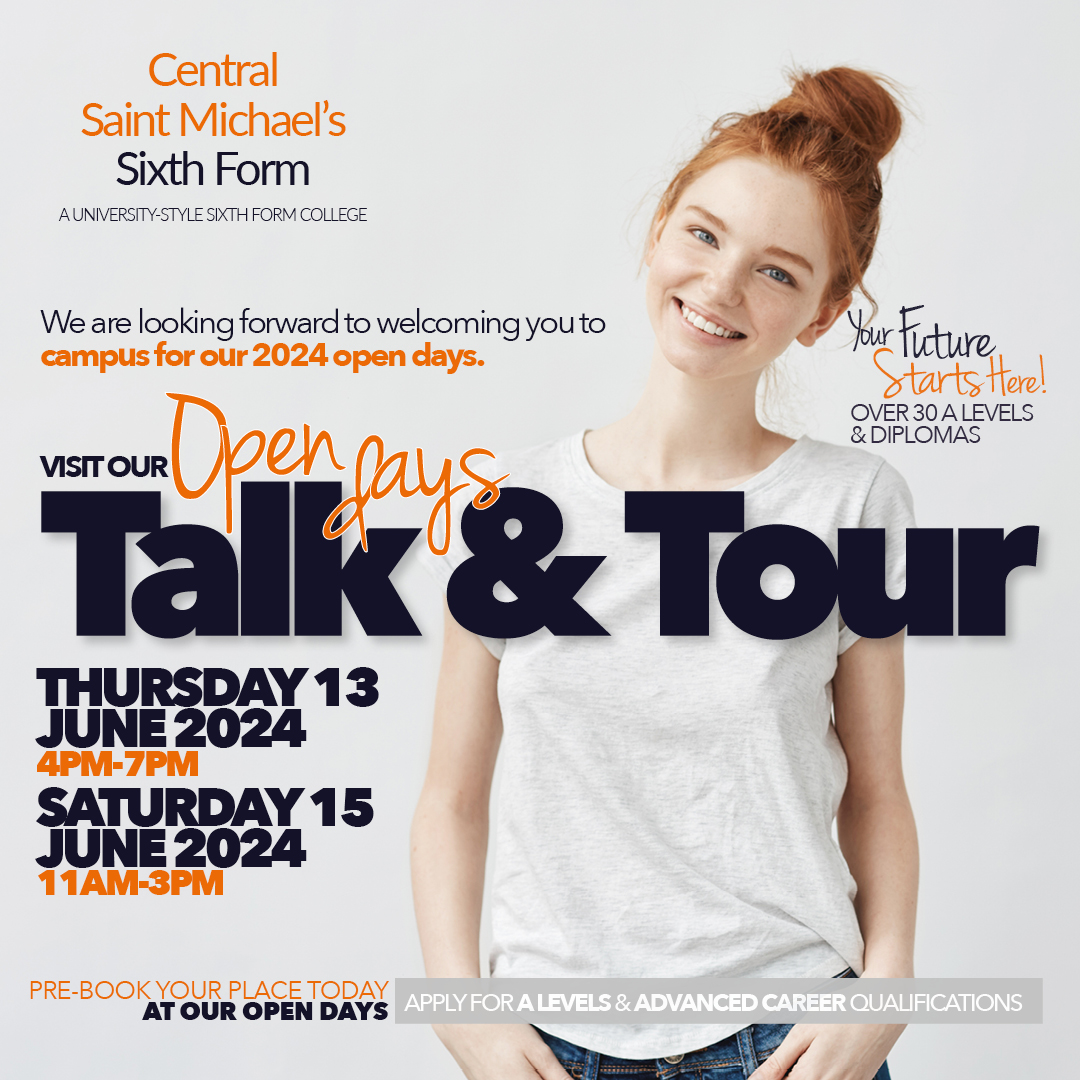 🚨 **ATTENTION** 🚨 Our June Talk & Tour days are the final Talk & Tour days before the new term begins (exciting times) 😃👇 Don't miss out get your early bird tickets here🐤: centralstmichaels.ac.uk/tours/ #OpenDay #Birmingham #WestMidlands #CollegeBound