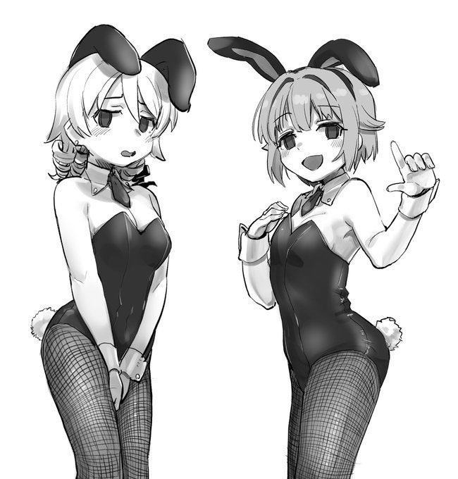 輿水幸子 ,森久保乃々 「#これを見た人はバニーガールをTLに放流しよう 」|ウォーズ魔のイラスト