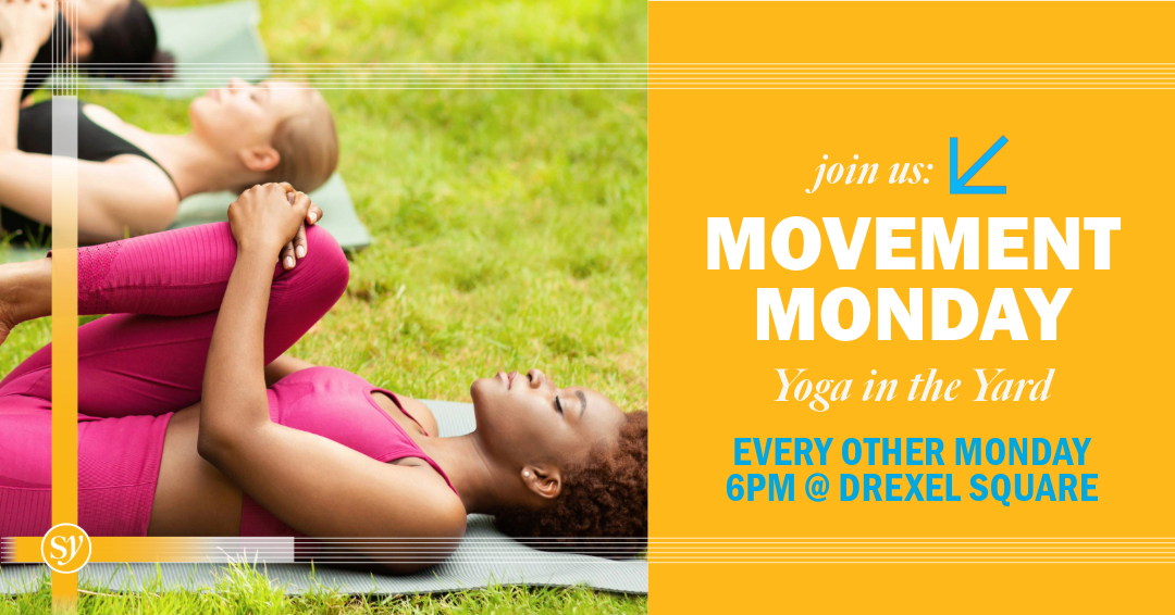 MOVEMENT MONDAY | Let’s flow! Join Gwen Lewis of Black and Breathing for a free one-hour Vinyasa yoga class at Drexel Square TONIGHT and every other Monday through Oct at 6pm. 

Open to all levels. Registration encouraged, but not required.  
BYO: Mat, towel, water, and sunscreen