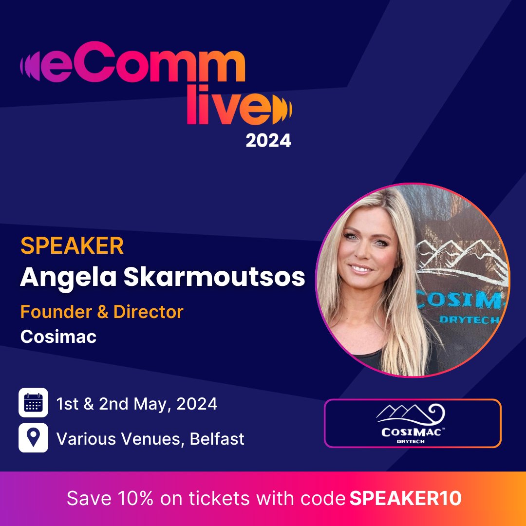 eComm_Live's tweet image. Speaker Announcement! 🎤

Angela Skarmoutsos, Founder &amp;amp; Director of Cosimac is joining the eComm Live 2024 line-up. 

Don&apos;t miss Angela on our panel discussion &apos;Cross-Border Commerce: Growing Global Post-Brexit.&apos; 🌍

Find out more at hubs.ly/Q02tBg9H0 🎫

#eCommLive
