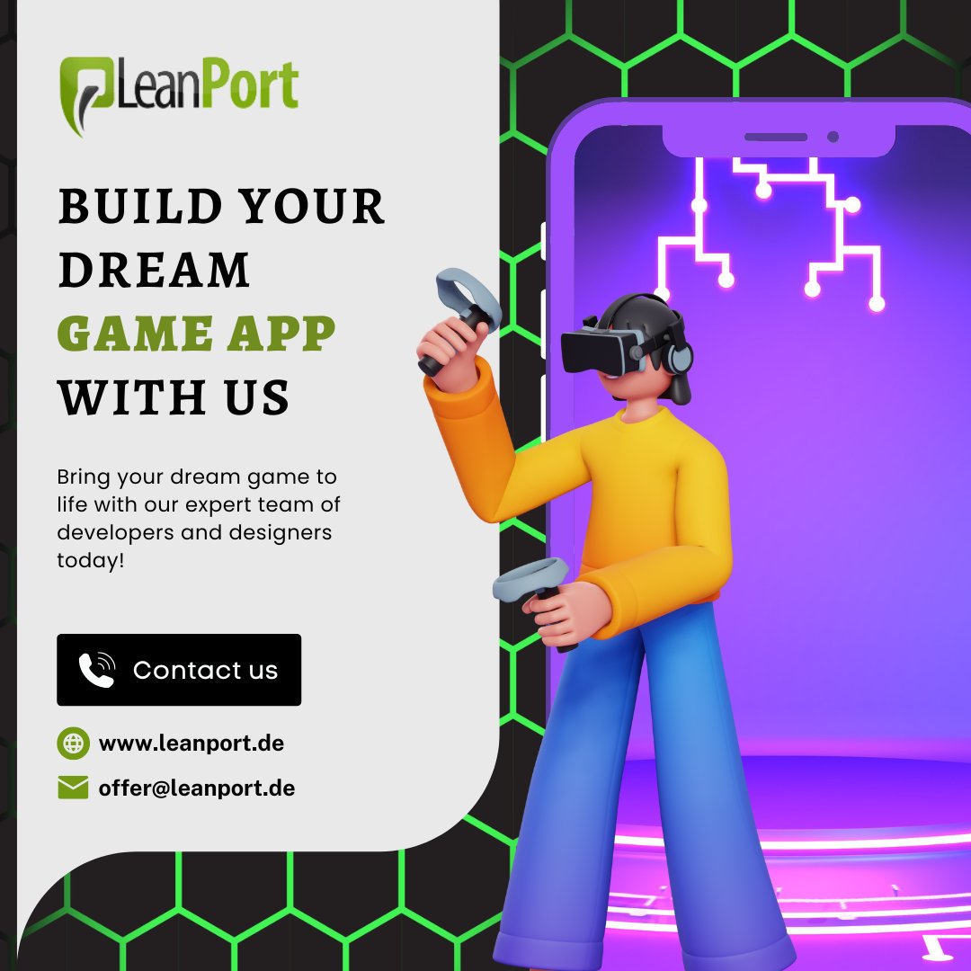 Ready to bring your dream game app to life? Let's create something extraordinary together!

#GamingAppDevelopment #GameDevelopment #GamingExperience #ImmersiveGames #Entertainment #GamingJourney #LevelUp #Leanport #MobileGaming #gamedesign #OnlineSales #BusinessGrowth