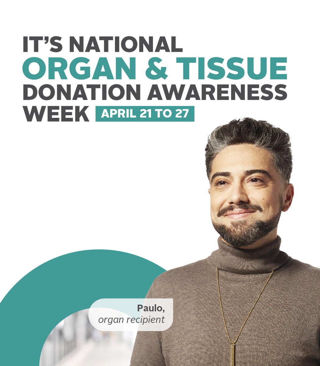 National Organ and Tissue Donation Awareness Week (NOTDAW) takes place April 21-27. It’s an opportunity to recognize those who have donated to save others, and celebrate those who have received lifesaving transplants. Learn more: ow.ly/n7Ck50Rl6Rf