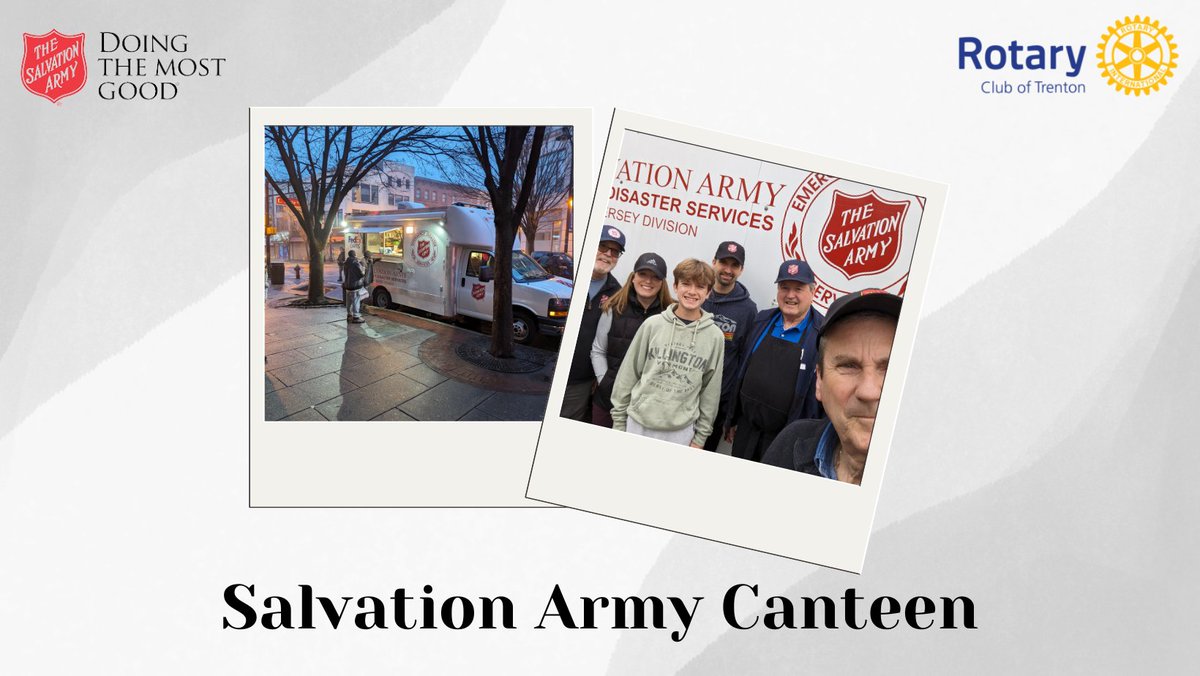 Please find the SignUpGenius Link to volunteer to go out on The Salvation Army Canteen below:

signupgenius.com/go/5080B48A5AD…

Visit trentonrotary.org for information on upcoming events, initiatives, and opportunities to get involved. #CommunityFirst #ServiceAboveSelf