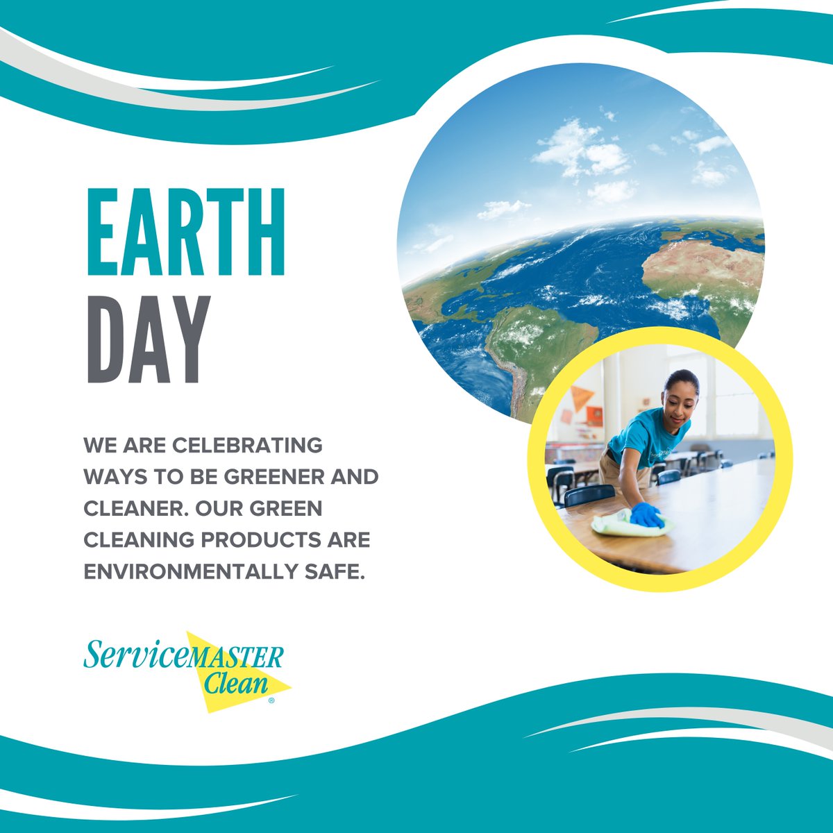 smbldgservices's tweet photo. 🌎  This #EarthDay, we are celebrating ways to be greener and cleaner. 🌍 

Our green cleaning products are environmentally safe. 🍃 🌱 🌿 

😃  Contact us today to learn more about our green cleaning system.

#greenclean #ecofriendly #cleaningindustry #commercialcleaning https://t.co/WwLXy3fE4p