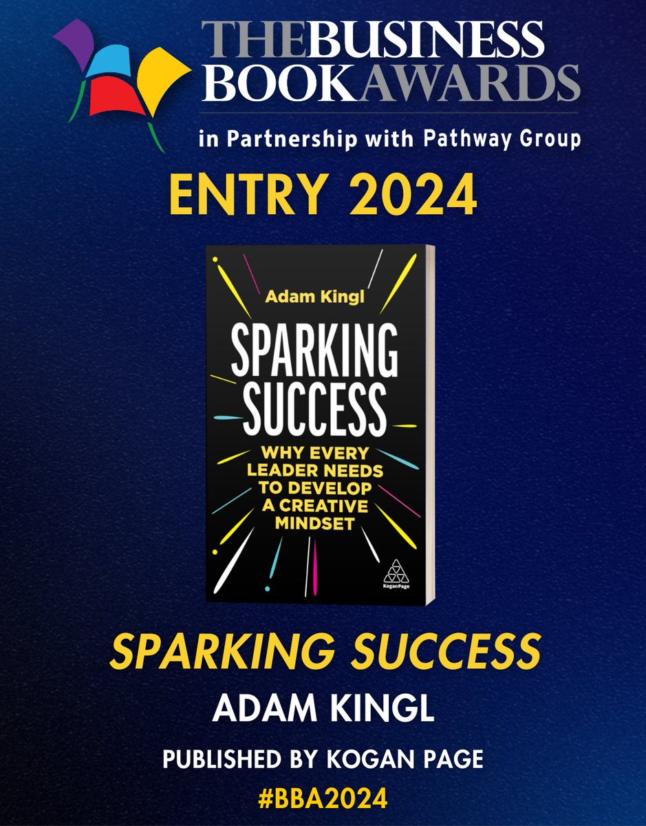 📚 Congratulations to 'Sparking Success' by @Adam_Kingl (Published by @KoganPage) for being entered in The Business Book Awards 2024 in partnership with @pathwaygroup! 🎉

businessbookawards.co.uk/entries-2024/

#BBA2024 #Books #Author #BusinessBooks