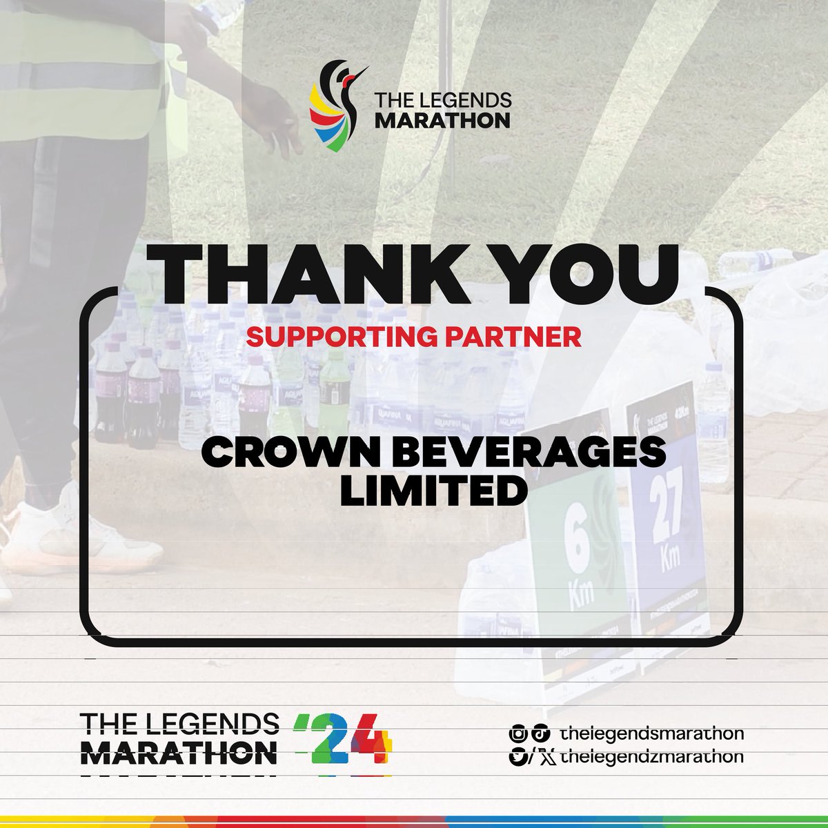 Huge thanks to @crown_beverages and @AcquaFinaUganda for hydrating our inaugural Legends Marathon! @KigoziMaggie, your support means the world to our athletes. #thelegendsmarathon2024 #transformative